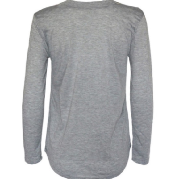  Black Long Sleeve V-Neck Cutout Shirt - Picture 5 of 5